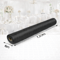 Nappe Papier Damassé Noir 6 x 1,20 m - 147033 - Nappes damassées