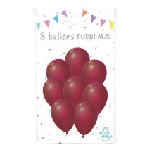 8 Ballons Bordeaux 30 cm - 36424BO - Ballons latex