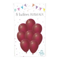 8 Ballons Bordeaux 30 cm - 36424BO - Ballons latex