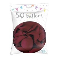 50 Ballons Latex Bordeaux 30 cm - 36200BO - Ballons latex