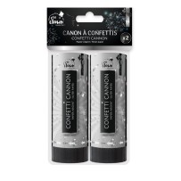 Canon à Confettis Papier 11 cm Argent – Lot de 2 - 93001 - Canons à confettis