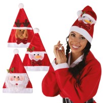 Bonnet Père Noël personnage modèle aléatoire adulte - 19426 - Chapeaux