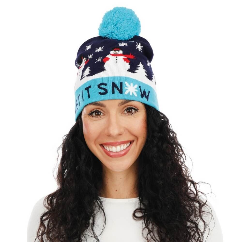 Bonnet bonhomme de neige lumineux adulte - 19804 - Chapeaux