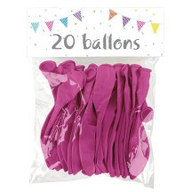 20 Ballons Latex Fuchsia 25 cm - 36026 - Ballons latex