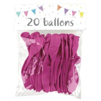 20 Ballons Latex Fuchsia 25 cm - 36026 - Ballons latex