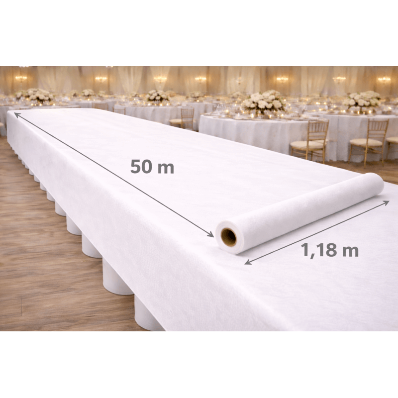 Nappe en rouleau spunbond 50 m × 1,18 m blanc - 5294 - Nappes Spunbond