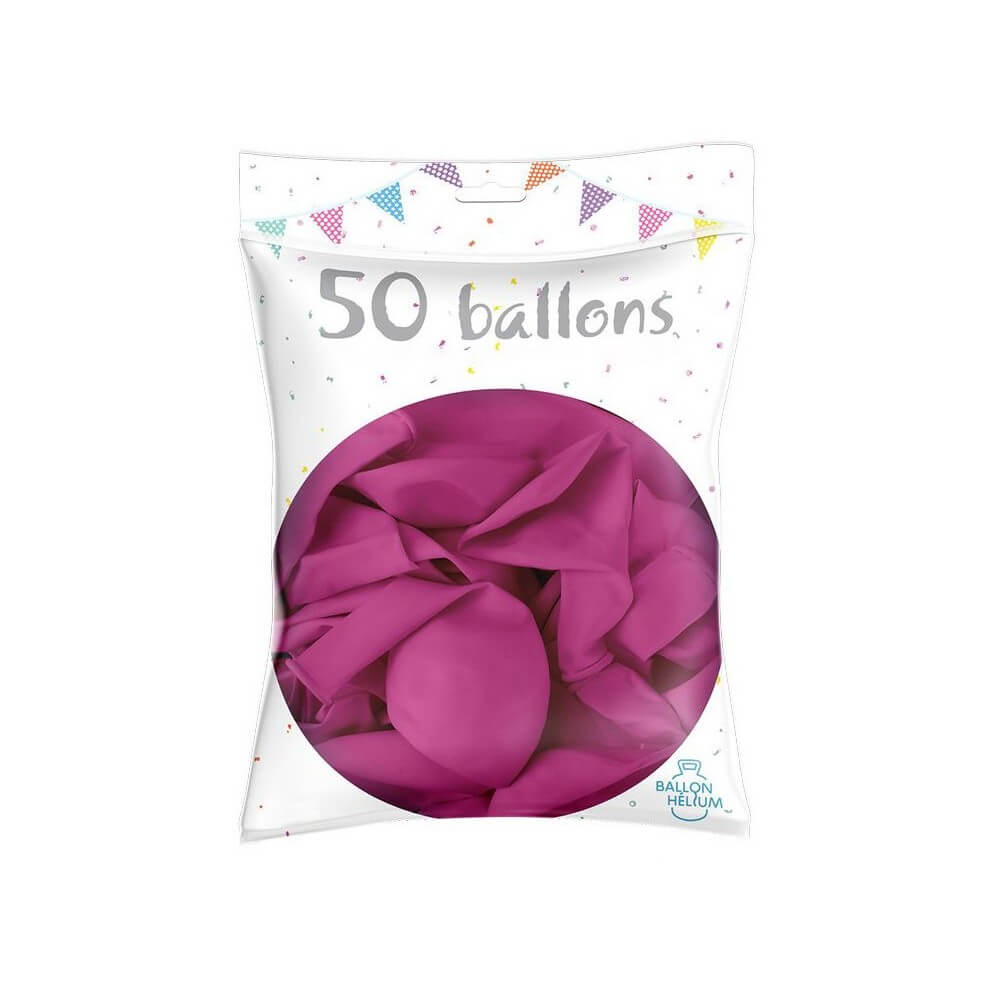 50 Ballons Latex Fuchsia 30 cm - 36200FU - Ballons latex