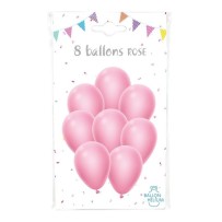 8 Ballons Roses 30 cm - 36424RO - Ballons latex