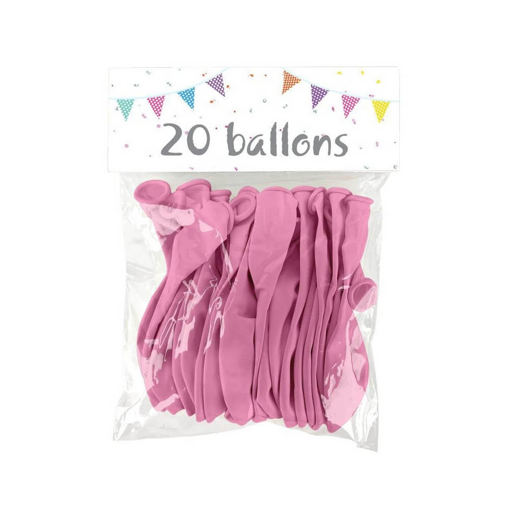 20 Ballons Latex Rose 25 cm - 36019 - Ballons latex