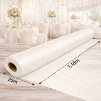Nappe Papier Damassé Ivoire 25 m x 1.20 m - 56N030 - Nappes damassées