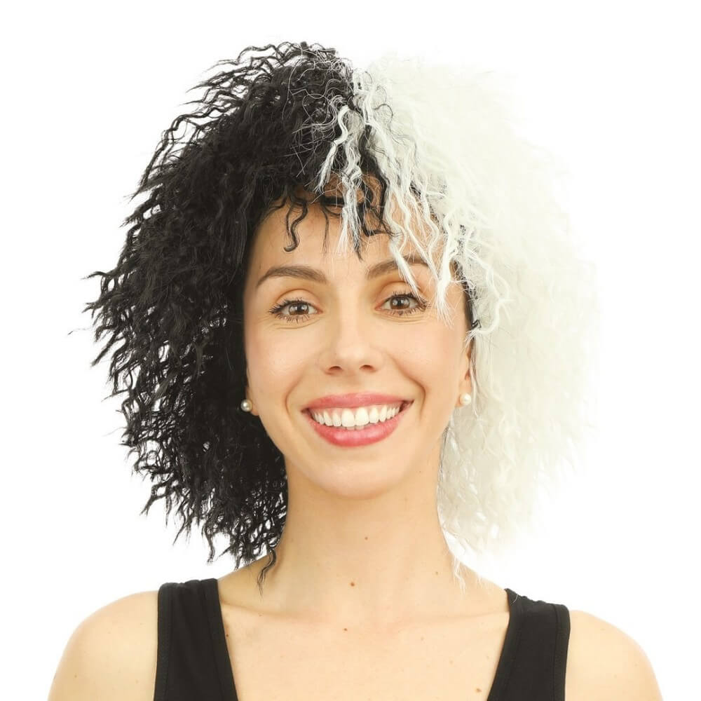 Perruque femme cruelle noir et blanc - 30720 - Perruques