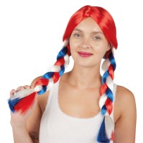 Perruque tresses bleu blanc rouge - 32579 - Perruques
