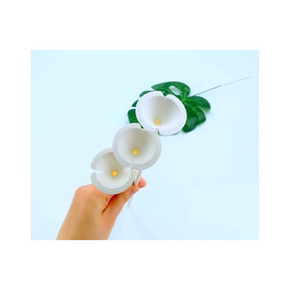 10 Tiges Ballon 40 cm Carton Blanc - 36854 - Accessoires ballons