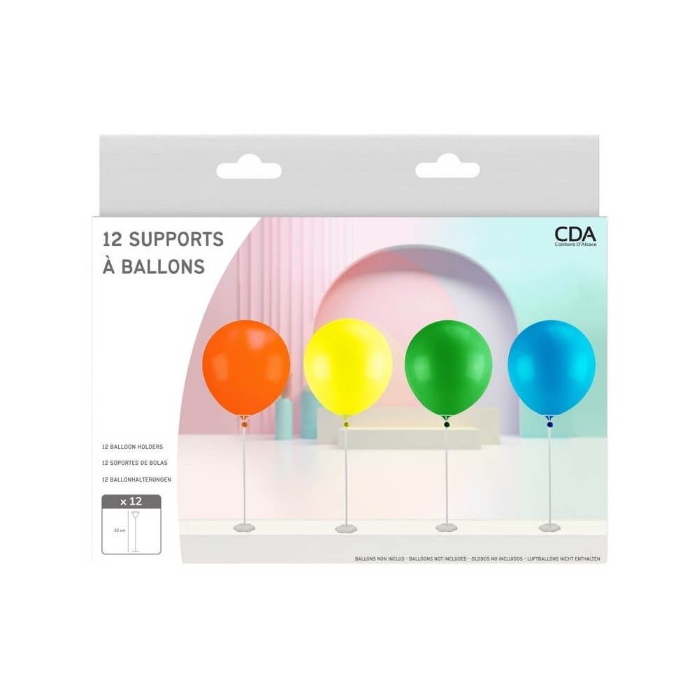 12 Tiges Ballon 43 cm sur Pied - 36575 - Accessoires ballons
