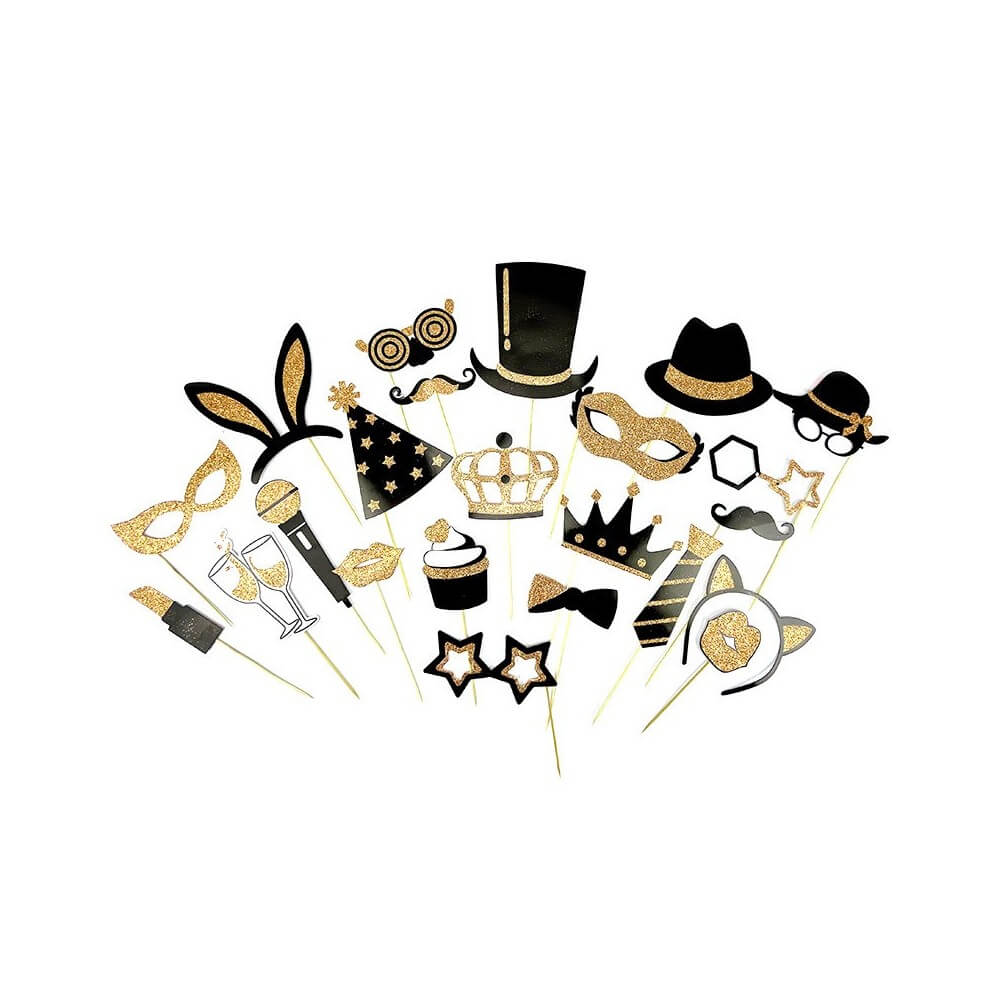 Photobooth 23 Accessoires Glitter Or - 41110 - Photobooth