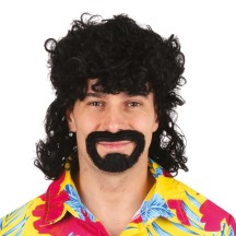 Perruque mulet noire avec barbe - 49890 - Perruques