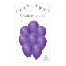 8 Ballons Violet 30 cm - 36424VI - Ballons latex