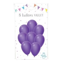 8 Ballons Violet 30 cm - 36424VI - Ballons latex