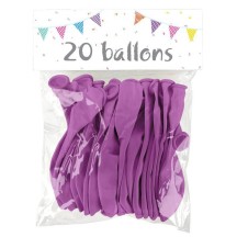20 Ballons Latex Violet 25 cm - 36025 - Ballons latex