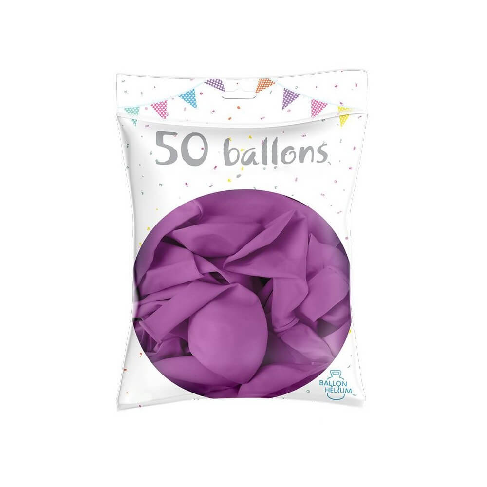 50 Ballons latex violet 30 cm - 36200VI - Ballons latex