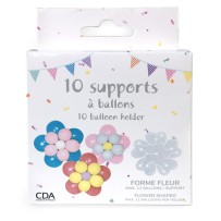 10 Supports Ballon Fleur 8 cm - 38500 - Arches & guirlandes de ballons
