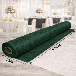 Nappe Papier Damassé Vert Sapin 25 m x 1,20 m - 56N035 - Nappes damassées