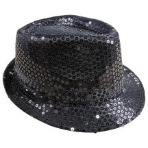 Chapeau borsalino à sequins noir adulte - 20193 - Chapeaux