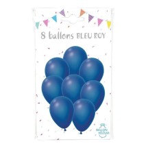 8 Ballons Bleu Roy 30 cm - 36424BR - Ballons latex
