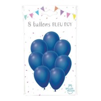 8 Ballons Bleu Roy 30 cm - 36424BR - Ballons latex