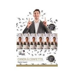 Canon à Confettis Papier 20 cm Argent - 93003 - Canons à confettis