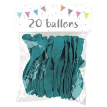 20 Ballons Latex Turquoise 25 cm - 36036 - Ballons latex