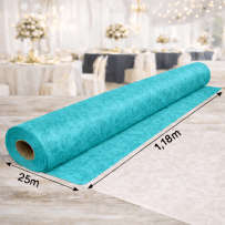 Nappe Papier Damassé Turquoise 25 m x 1,20 m - 56N036 - Nappes damassées