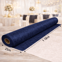 Nappe Papier Damassé Bleu Marine 25 m x 1,20 m - 147026 - Nappes damassées