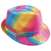 Chapeau borsalino à sequins multicolore adulte - 20200 - Chapeaux