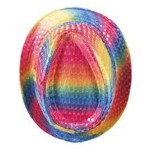 Chapeau borsalino à sequins multicolore adulte - 20200 - Chapeaux