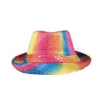 Chapeau borsalino à sequins multicolore adulte - 20200 - Chapeaux