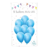 8 Ballons Bleu Ciel 30 cm - 36424CI - Ballons latex