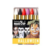 Boîte 6 Crayons Gras Maquillage Halloween - 33006 - Maquillage en Tube & Palettes