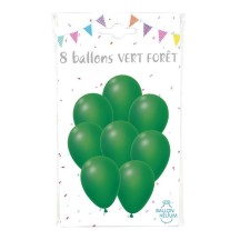 8 Ballons vert foncé 30 cm - 36424VF - Ballons latex