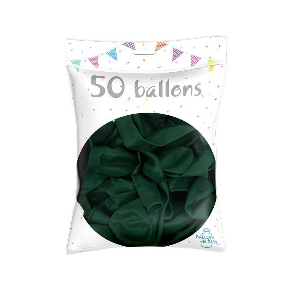 50 Ballons latex vert foncé 30 cm - 36200VF - Ballons latex