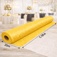 Nappe Papier Damassé Jaune 25 m x 1,20 m - 56N031 - Nappes damassées