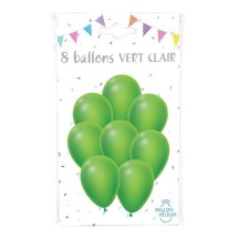 8 Ballons vert clair 30 cm - 36424VC - Ballons latex