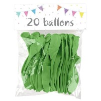 20 Ballons latex vert clair 25 cm - 36035 - Ballons latex