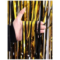 Rideau foil bicolore noir or 200 x 100 cm - 36756 - Rideaux