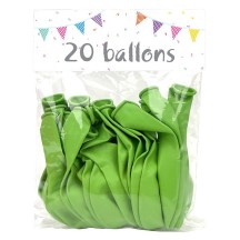 20 Ballons latex vert pomme 25 cm - 36027 - Ballons latex