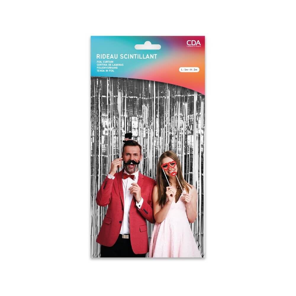 Rideau frangé argent 100 x 200 cm - 36624AR - Rideaux