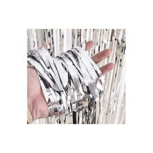 Rideau frangé argent 100 x 200 cm - 36624AR - Rideaux