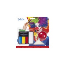 Kit Maquillage Clown – Nez Rouge, Maquillage, Éponge & Pinceau - B45064 - Kits Maquillage