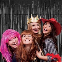 Rideau frangé noir 100 x 200 cm - 36624NO - Rideaux