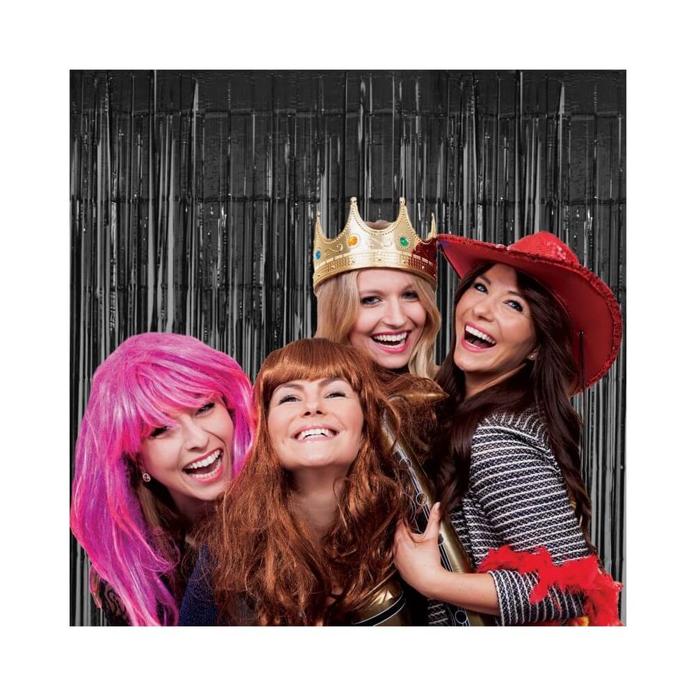 Rideau frangé noir 100 x 200 cm - 36624NO - Rideaux